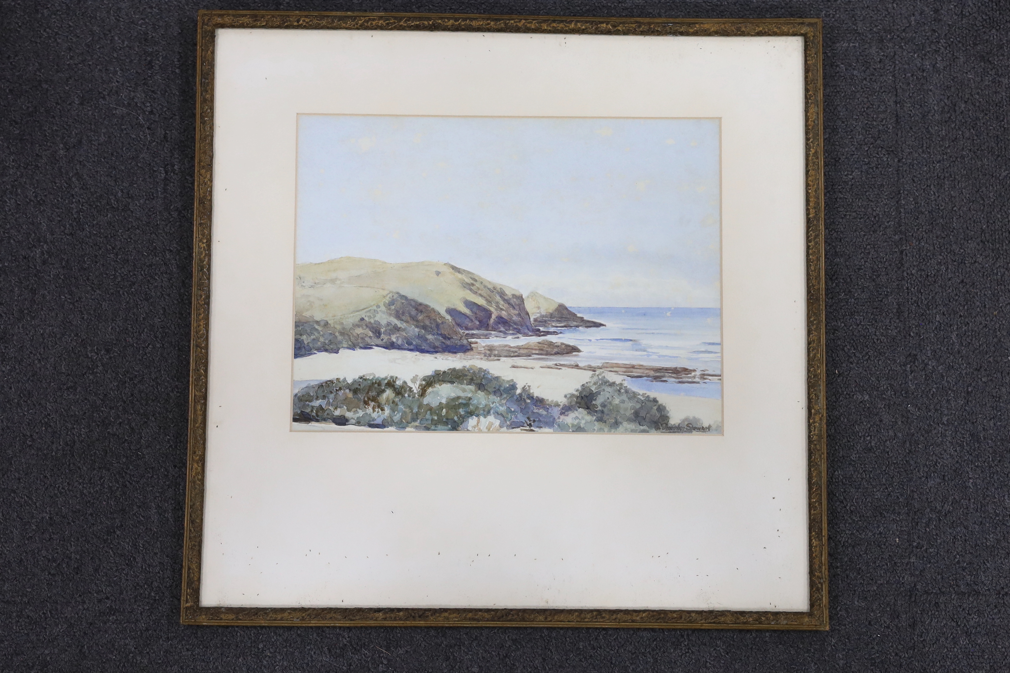 Dorothy Stewart (American, 1891-1955), watercolour, Beach scene, signed, 23 x 31cm